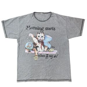 Vintage Funny Cat Graphic T-Shirt Feline Attitude Sleepshirt